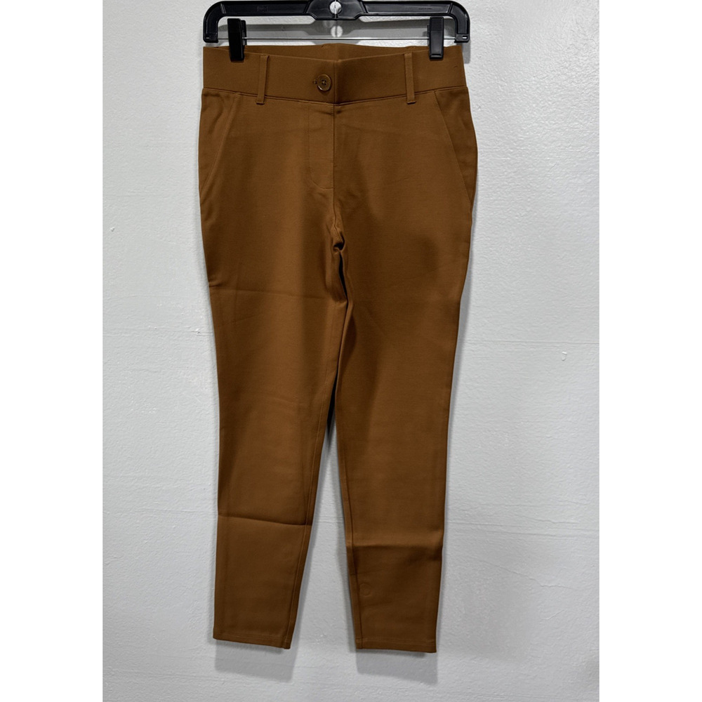Betabrand Classic Dress Yoga Pants Womens S Petite Skinny Stretch Brown Nutmeg